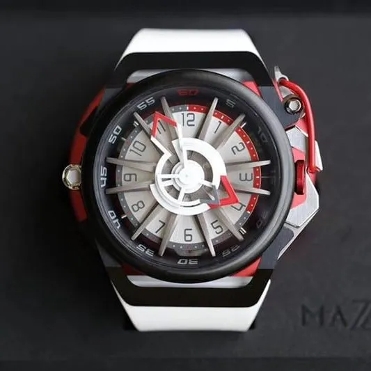 MAZZUCATO double-sided reverse tachometer dial men's trendy watch side view
