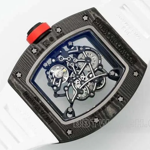 APSRichard Milletop-tier 1:1high-quality carbon fiber case white rubber model RM055side live photo