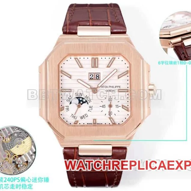 3K FactoryPatek PhilippeCUBITUSsuper clonewhite dialrose gold5822braceletlive photos