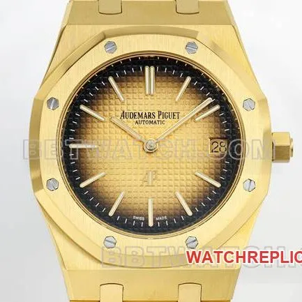 top-tier watch ZF FactoryAudemars PiguetRoyal Oak smoked yellow gold plate 16202side live photo