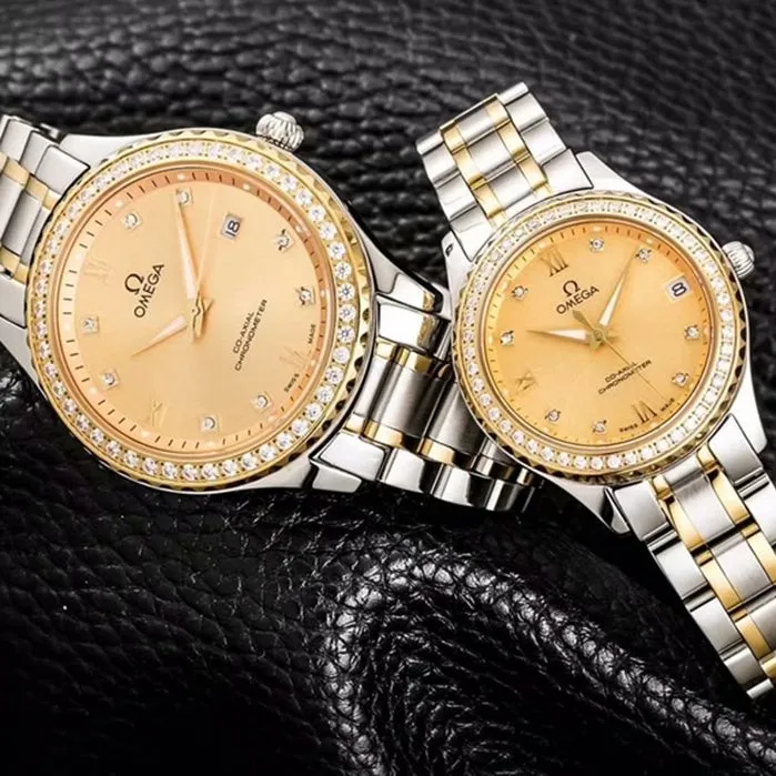 Front view of hot new Omega men’s and women’s watches