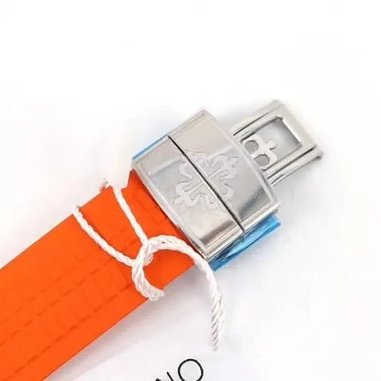 OM Factorytop-tier replicaPatek Philippe grenade chronograph watch new 5968A-001 integrated movement watch orange side view