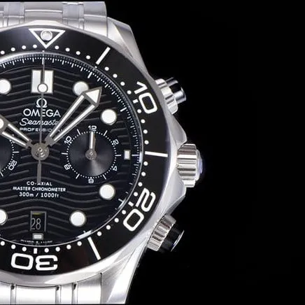 OM Factorytop-tier watch Omega men's black dialsteel bracelet new Seamaster 300m 44mmchronograph watch movement picture