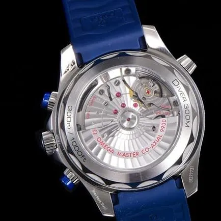 OM Factory Omegatop-tier watch new Seamaster 300m men's blue dial blue rubber strapchronograph watch front view
