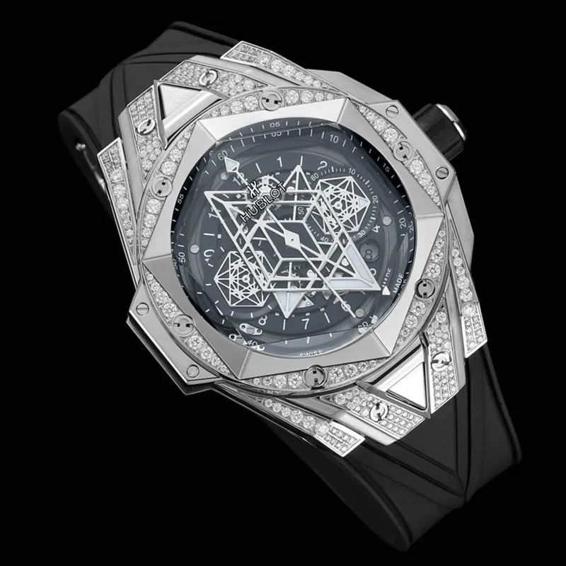 HublotHublotreplica watch new BigBangSangBleuII tattoo men's mechanical watch movement picture