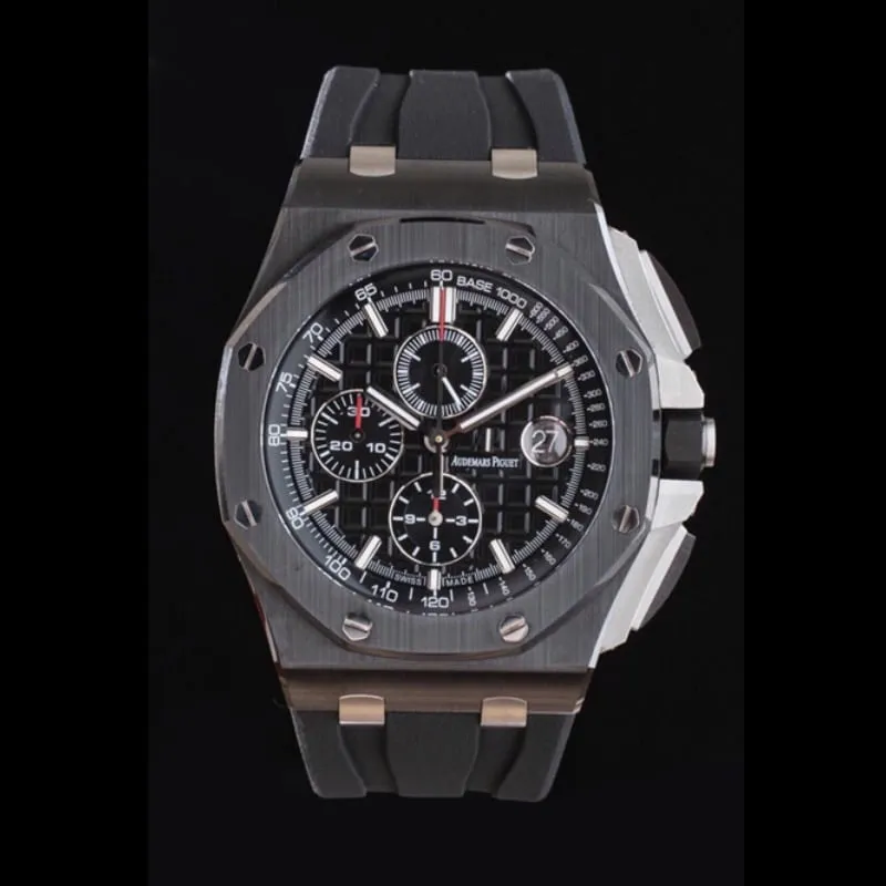 top-tiersuper cloneAPFAudemars PiguetRoyal Oak Offshore 26400black dialceramicchronograph top-tier watch front view