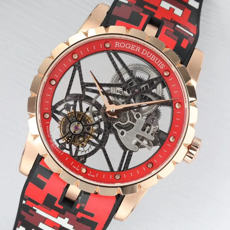 Roger Dubuis top-tier watch EXCALIBUR King series men's tourbillon watch side view