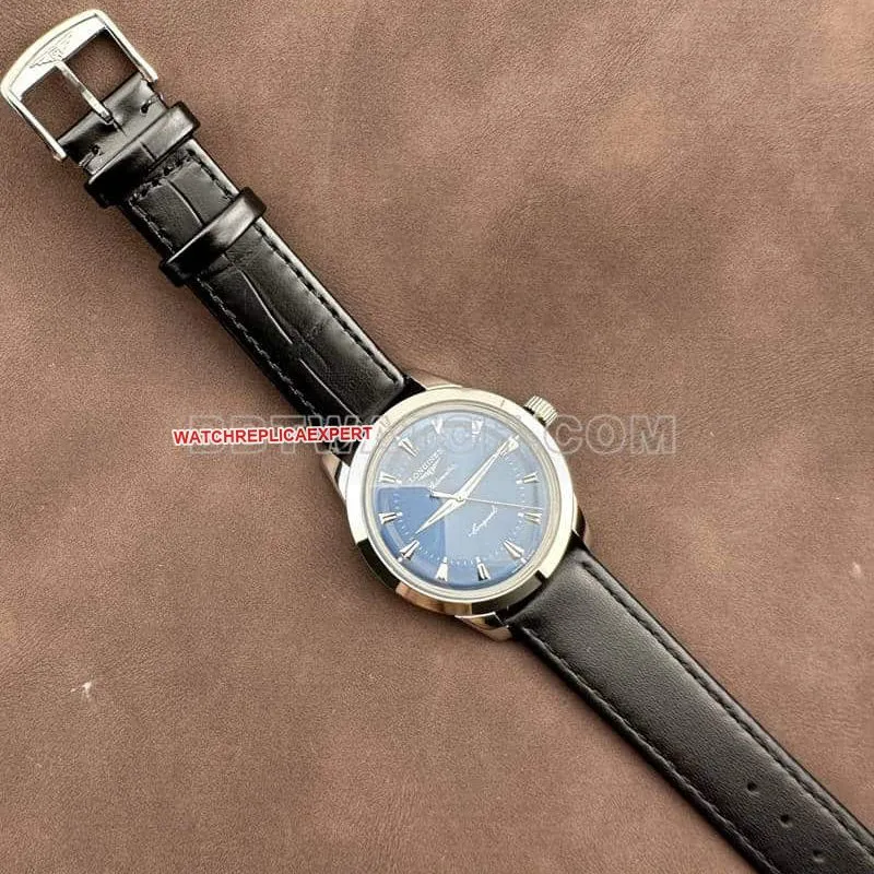 AF FactoryLongines Concast stop-tier 1:1high-quality replicablue dialleather strap caseback live photo