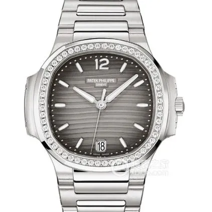 3K Factory sporty and elegant Patek Philippe1:1replica watch lume gray black with diamond bezelsteel bracelet model 7118/1200A-011braceletlive photos