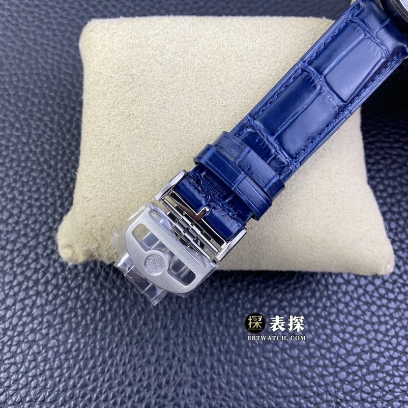 AZ factory IWC watch Portugal IW371620top-tier 1:1super watch men's white dialleather strap model pictures and prices side live photo
