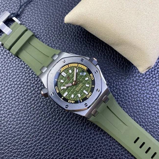 BF factory Audemars Piguettop-tier watch new men's model green dial green strap fully automatic movementclasp picture