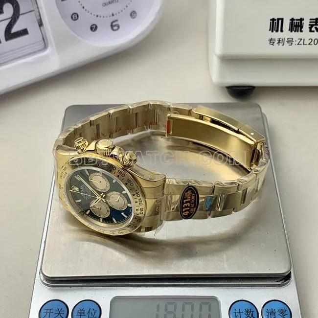 watch QF factory DaytonaRolexgreen dialyellow gold4131 mechanical braceletlive photos
