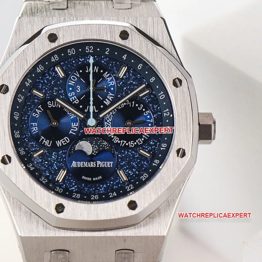 Audemars PiguetRoyal Oak1:1super cloneblue dial perpetual calendar 26574STbraceletlive photos