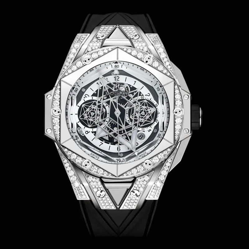 HublotHublotsuper watch new BigBangSangBleuII tattoo men's mechanical watch front view