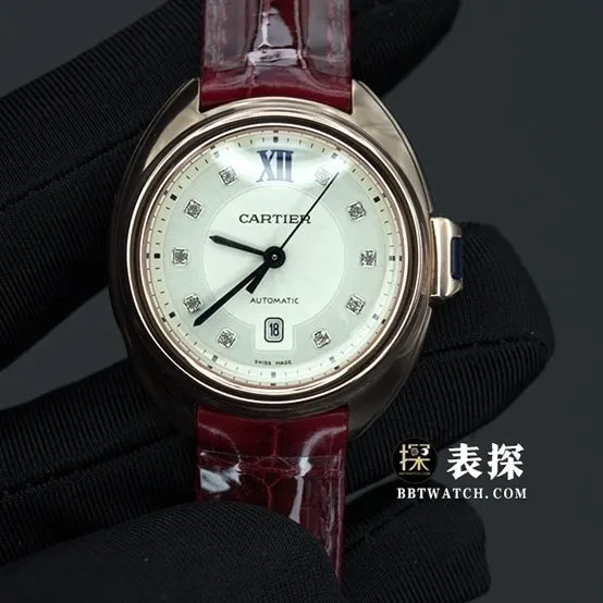 Cartier key watch ladies white dial blue needle leather strap model pictures and prices front live photo