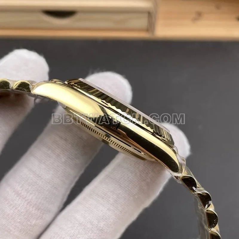 Rolex top collectible watches RC factory week day calendar 40mm silver plate 3255 gold steel belt models side real picture