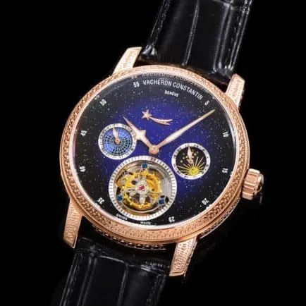 Manufacturer high-quality Vacheron Constantin heritage 89010 starry sky series carved shell true flywheel men's watch clasp picture