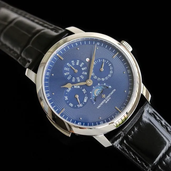 Vacheron Constantintop-tier watch men's white dial black belt loft craftsman series leather strap watch clasp picture