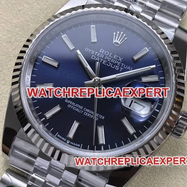 Rolex watch ARF FactoryDatejustblue dial36mmsteel bracelet model side live photo