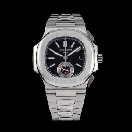 3K FactoryPatek Philippetop-tier watch Nautilus series men's blue dialsteel bracelet multi-function chronograph watch side view
