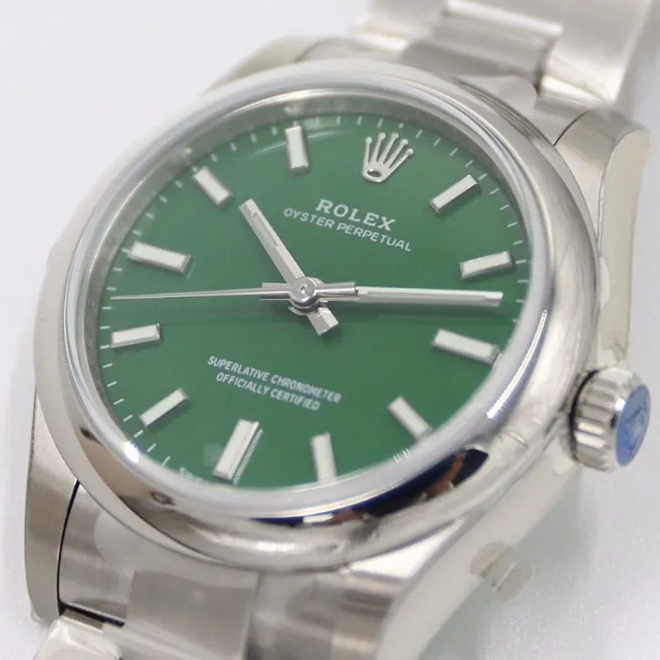 EW Oyster Perpetual Rolex1:1replica watch green dial31MMsteel bracelet model m277200-0006braceletlive photos