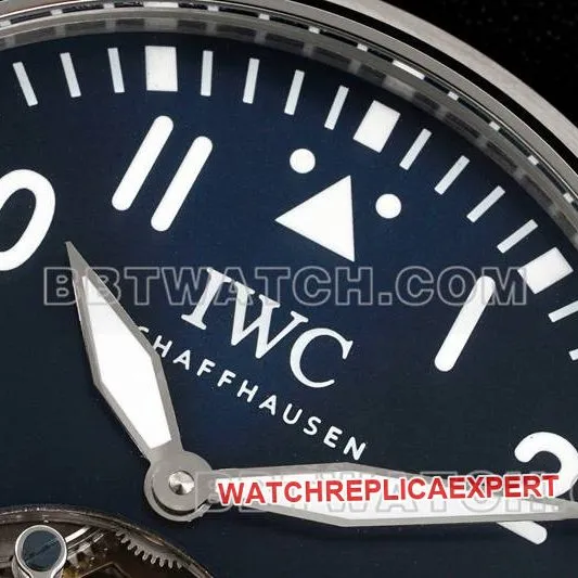 IWC1:1replica watch RMS factory pilot blue dialtourbillon mechanical leather strap model braceletlive photos