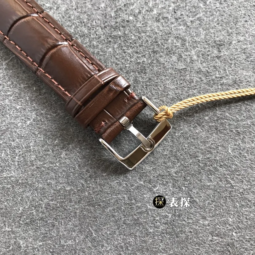 Omega Diefei top-tier watch men's champagne gold plate yellow goldleather strap model pictures and prices side live photo