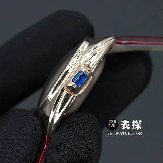 Cartier key watch ladies white dial blue needle leather strap model pictures and prices front live photo