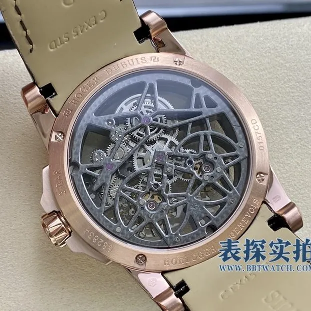 YS King Roger Dubuis watch rose gold hollow double flying tourbillonRDDBEX0283 bottom cover picture