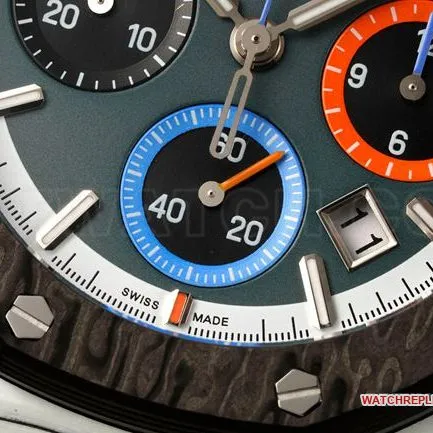 top-tier watch Diw factory Royal Oak Audemars Piguet gray plate chronograph mechanical caseback live photo