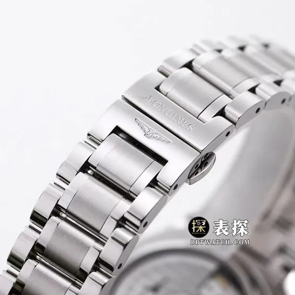 LGS watchmaking traditional Longines1:1replica watch silver dial wheat grain moon phasesteel bracelet model L2.673.4.78.6caseback live photo