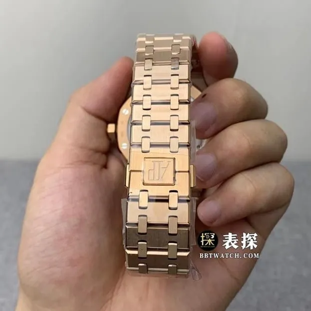 R8 factory Audemars PiguetRoyal Oaktop-tier watch men's gold plate tourbillonsteel bracelet model pictures and prices front live photo