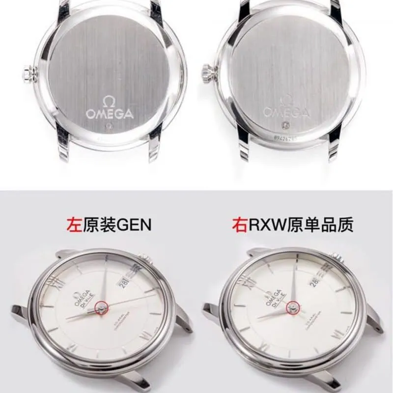RXW Omega Butterfly 424.10.40.20.02.003 Comparison of Real and collectible watches Review Strap Chart