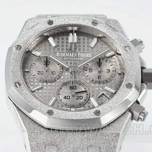 APS factory Audemars PiguetRoyal Oaktop-tier gray plate chronograph frost gold 26240caseback live photo