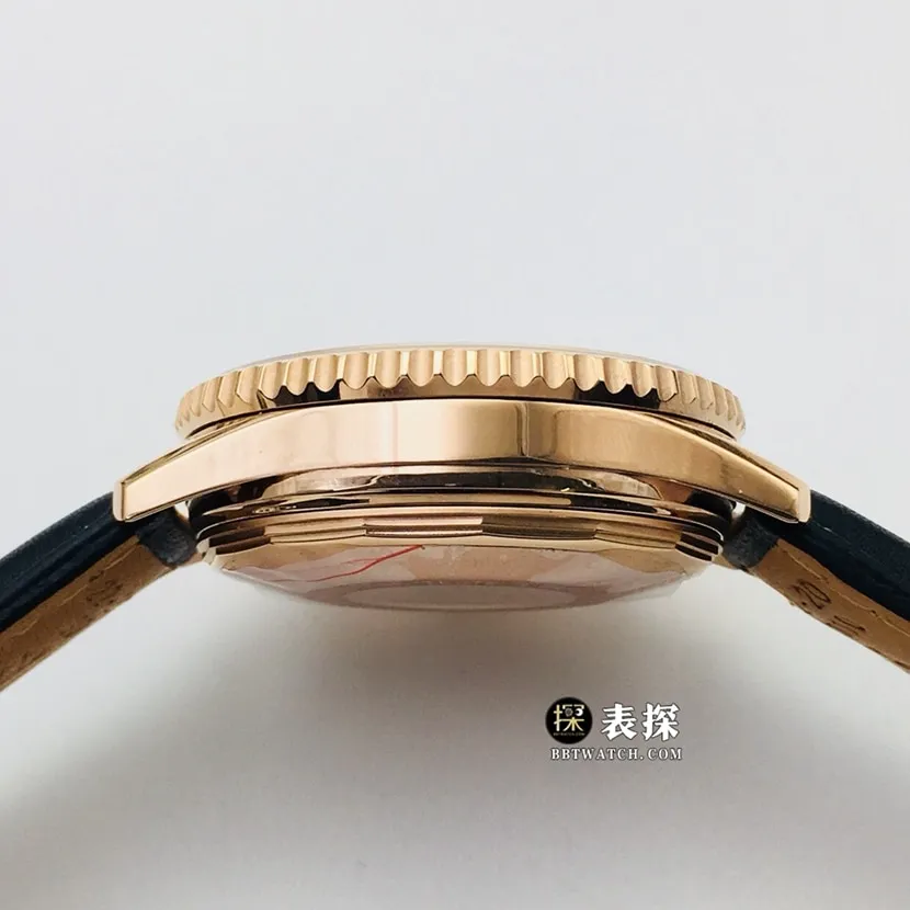 GB factory Breitling aviation chronograph 11:1 watch men's black panda dial rose goldleather strap model pictures and prices side live photo