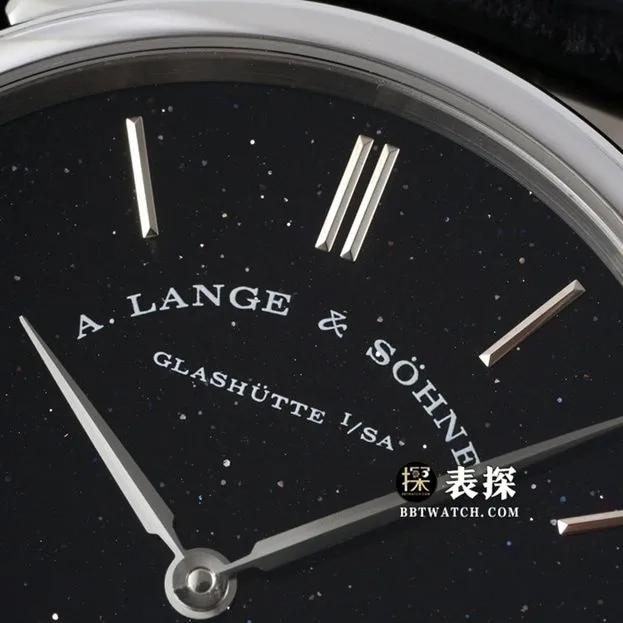 F8 Saxony Lange watch men's black aventurine plate leather strap model side live photo