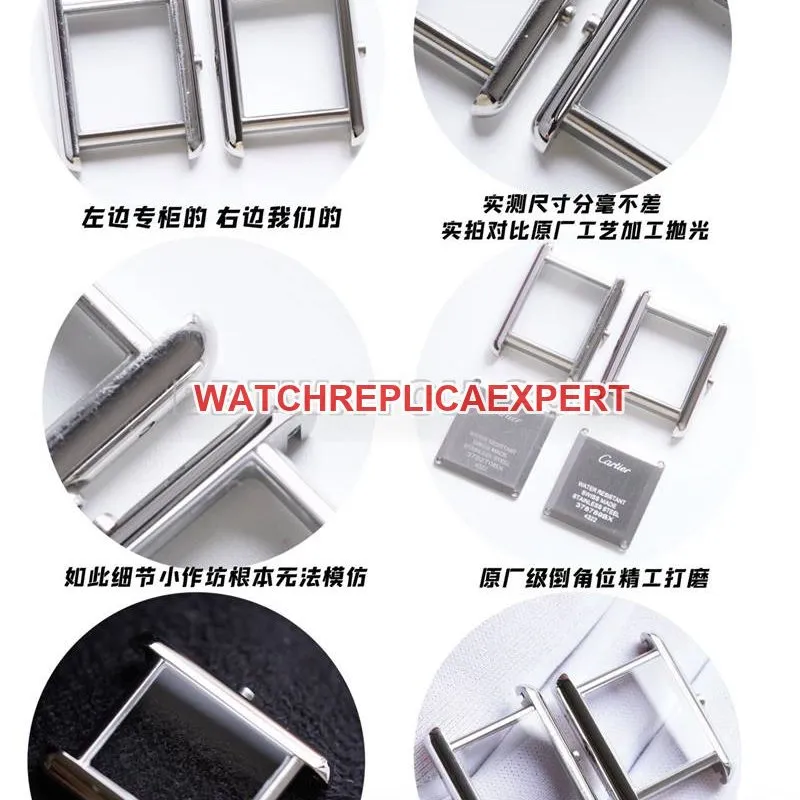 Original factory Cartiertop-tier watch tank silver white dial genuine and fake comparison review front live photo