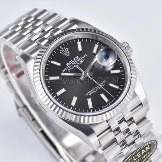 C factory Rolex log 1:1top-tier replicablack dial36mm five grid link m126234-0015caseback live photo