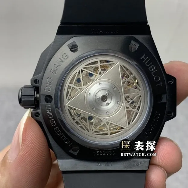 HBHublot watch men's watch ceramic hollow plate rubber model pictures and prices side live photo