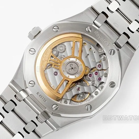 APS factory Audemars PiguetRoyal Oaktop-tier 1:1super gray plate steel bracelet model 15510ST.OO.1320ST.10side live photo