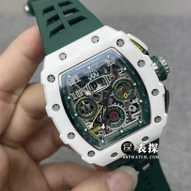 KV Factory Richard Mille men's RM 11-02 LMC1:1super watch men's black dial rubber model pictures and prices side live photo