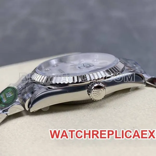 Rolex1:1replica watch ARF FactoryDatejust mother-of-pearl disc 36mm steel bracelet model front live photo