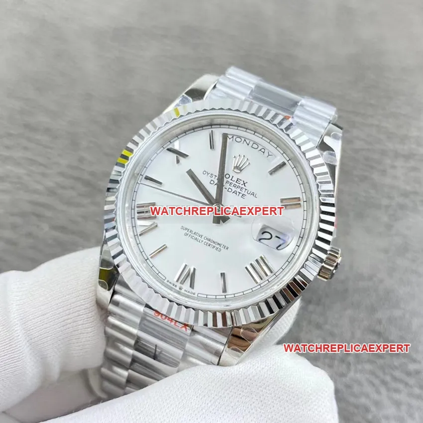 GM FactoryRolexDay-Date type 1:1super clonewhite dialm228239-0046clasplive photos