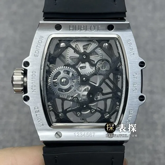 JB MASTERPIECE Hublot1:1replica watch hollow plate tourbillon rubber model 906 side view