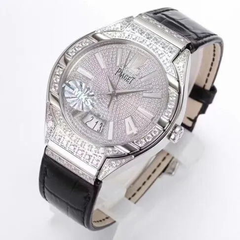 MKS Factory Piaget men's POLO watch Gypsophila diamond leather strap model detail shots