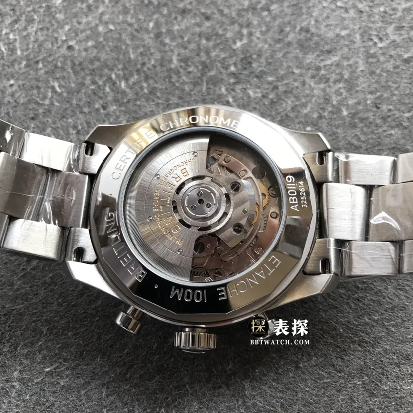 BL factory Breitling Legend Aviation top-tier watch men's black panda plate steel bracelet model pictures and prices front live photo