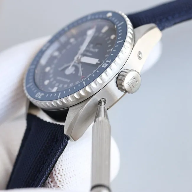 TW Factory Top Blancpain Fifty Fathoms Series Men's Green Dial Nylon Strap Automatic Mechanical Watch Side View