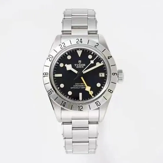 ZF Biwan Tudor1:1replica watch black dialsteel bracelet model M79470-0001 front view