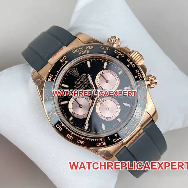 top-tier watch QFDaytonaRolexblack dialrose gold4131 mechanical weight live photos