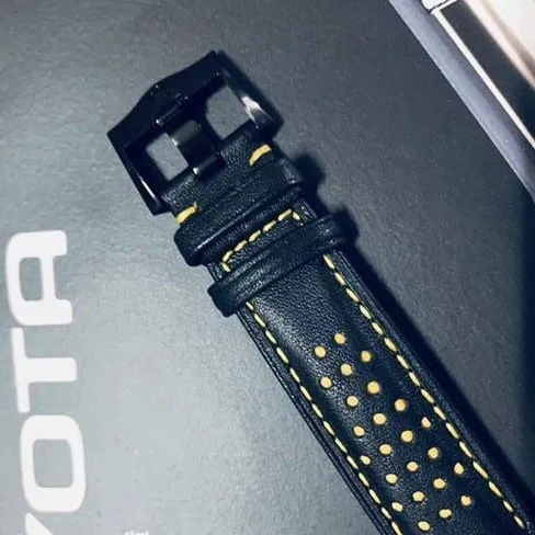 top-tier watch Omega men's black dial black belt Speedmaster Dark Side of the Moon automatic movementleather strap watch clasp picture